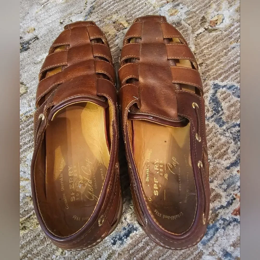 Sperry top sider gold cup, sz 12 sandals,  great condition